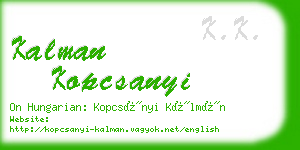 kalman kopcsanyi business card